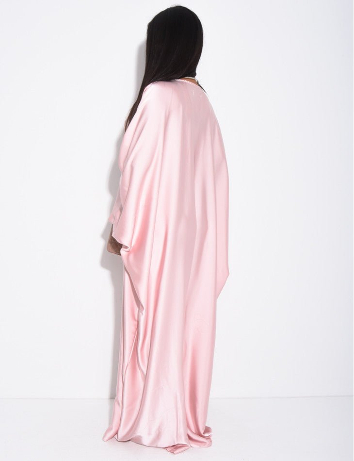 ABAYA PAPILLON À CRISTAUX SUR LE COL ET LES BORDURES - EmnaBaya