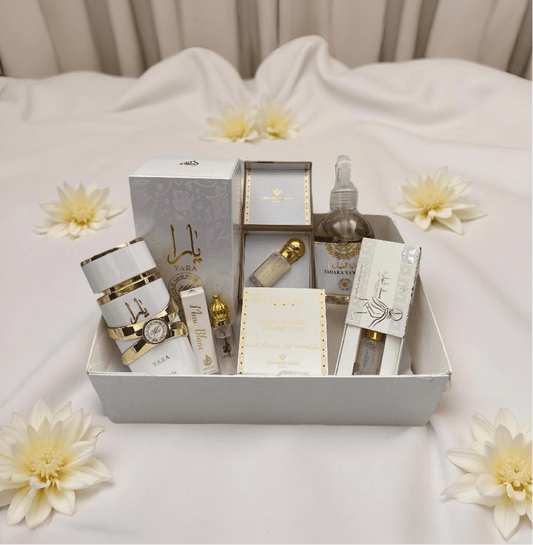 Box Yara Blanc – Coffret Parfumé Musc Blanc & Parfums de Dubaï - EmnaBaya