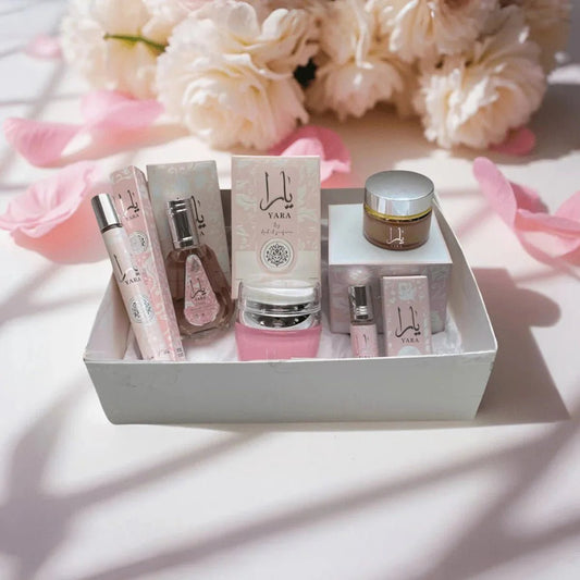Coffret Parfum Yara Rose – Parfum, Crème Corps & Accessoires - EmnaBaya